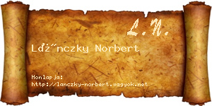 Lánczky Norbert névjegykártya